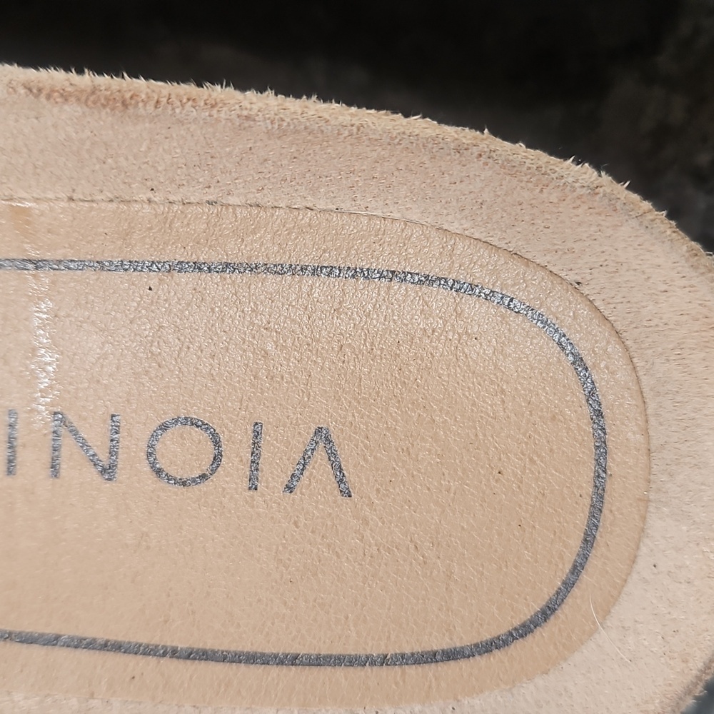 Vionic Women's  Hayden Black Snake Skin Leather Criss Cross Slide Sandal 8 - Picture 8 of 8